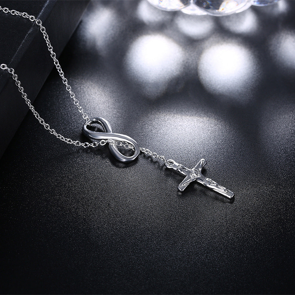 Pendentif Croix et Infini – Symbole d'Éternité et de Foi