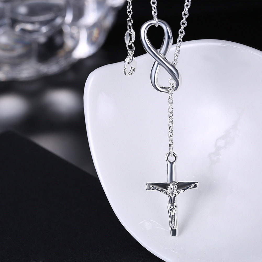 Pendentif Croix et Infini – Symbole d'Éternité et de Foi